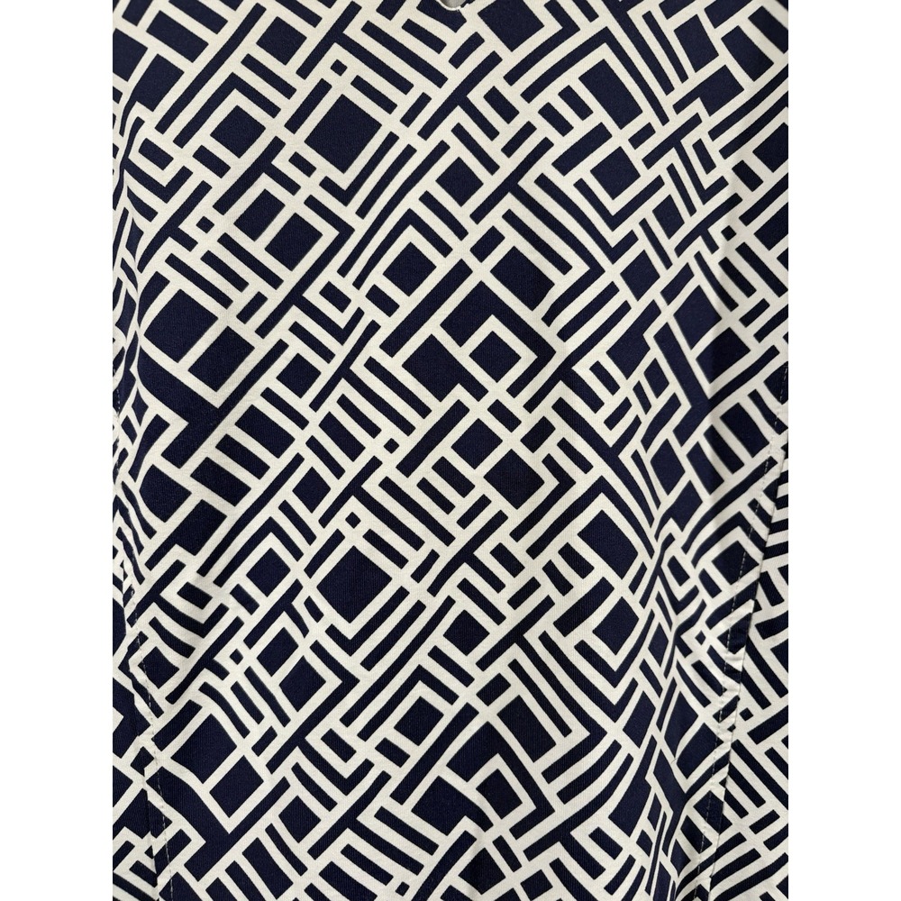 J. McLaughlin Navy and White Geometric Sheath Dress - Picture 5 of 8